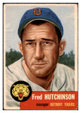 1953 Topps Baseball #072 Fred Hutchinson Tigers VG 506796