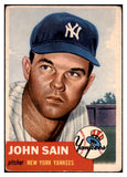 1953 Topps Baseball #119 Johnny Sain Yankees VG 506799