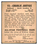 1948 Leaf Football #015 Charlie Justice North Carolina VG 506870