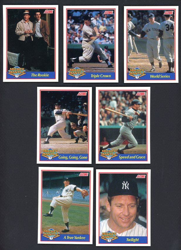 1991 Score Mickey Mantle Glossy 7 Card Set #3267/5000 506978