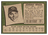 1971 Topps Baseball #250 Johnny Bench Reds EX 507069