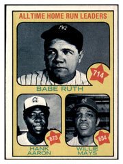 1973 Topps Baseball #001 Hank Aaron Babe Ruth Willie Mays EX-MT 507194