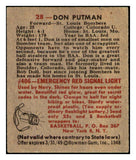 1948 Bowman Basketball #028 Don Putman Bombers EX 507281