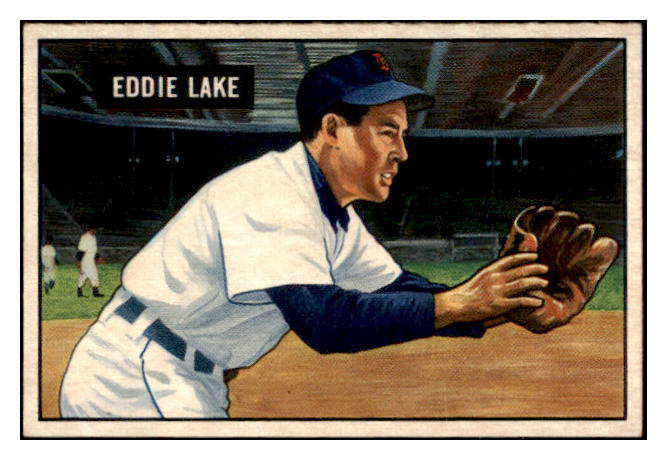 1951 Bowman Baseball #140 Eddie Lake Tigers NR-MT 507310