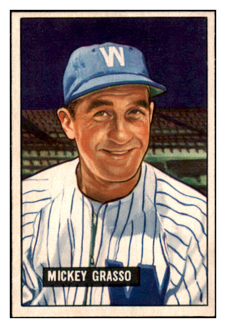 1951 Bowman Baseball #205 Mickey Grasso Senators NR-MT 507323