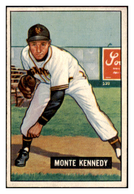 1951 Bowman Baseball #163 Monte Kennedy Giants NR-MT 507327