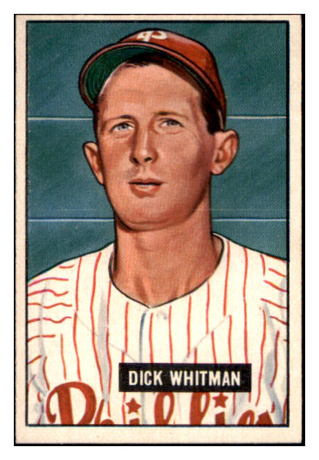 1951 Bowman Baseball #221 Dick Whitman Phillies NR-MT 507340