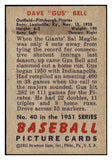 1951 Bowman Baseball #040 Gus Bell Pirates NR-MT 507358