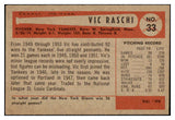 1954 Bowman Baseball #033 Vic Raschi Yankees EX-MT Trade 507488