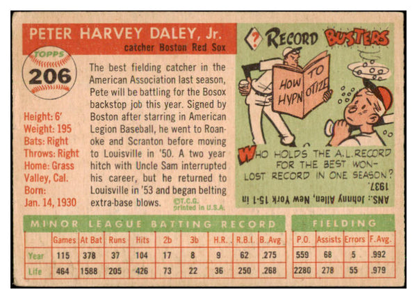 1955 Topps Baseball #206 Pete Daley Red Sox VG 507498
