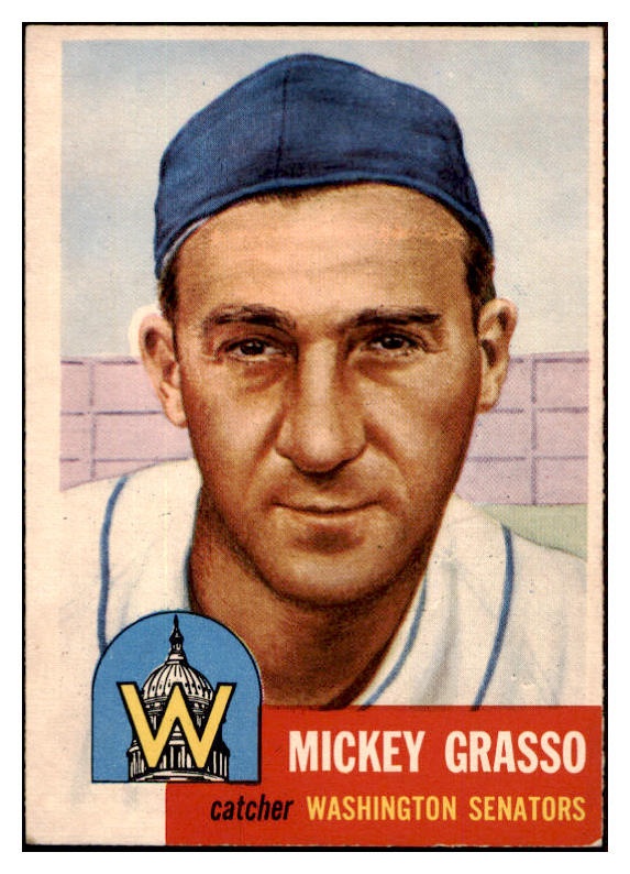 1953 Topps Baseball #148 Mickey Grasso Senators EX-MT 507524