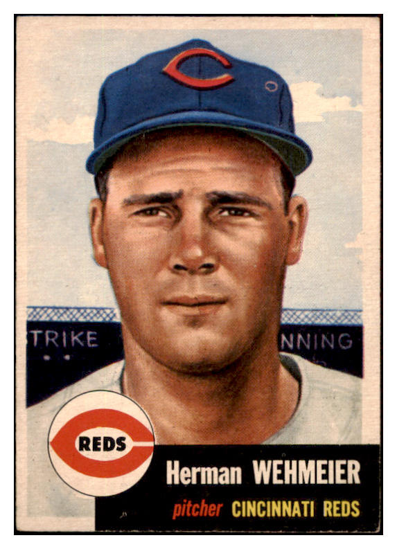 1953 Topps Baseball #110 Herman Wehmeier Reds EX-MT 507532