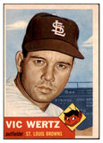 1953 Topps Baseball #142 Vic Wertz Browns EX-MT 507535