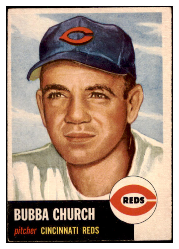 1953 Topps Baseball #047 Bubba Church Reds EX-MT 507547