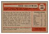 1954 Bowman Baseball #060 Fred Baczewski Reds NR-MT 507574