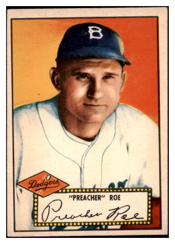 1952 Topps Baseball #066 Preacher Roe Dodgers EX+ Red 507631