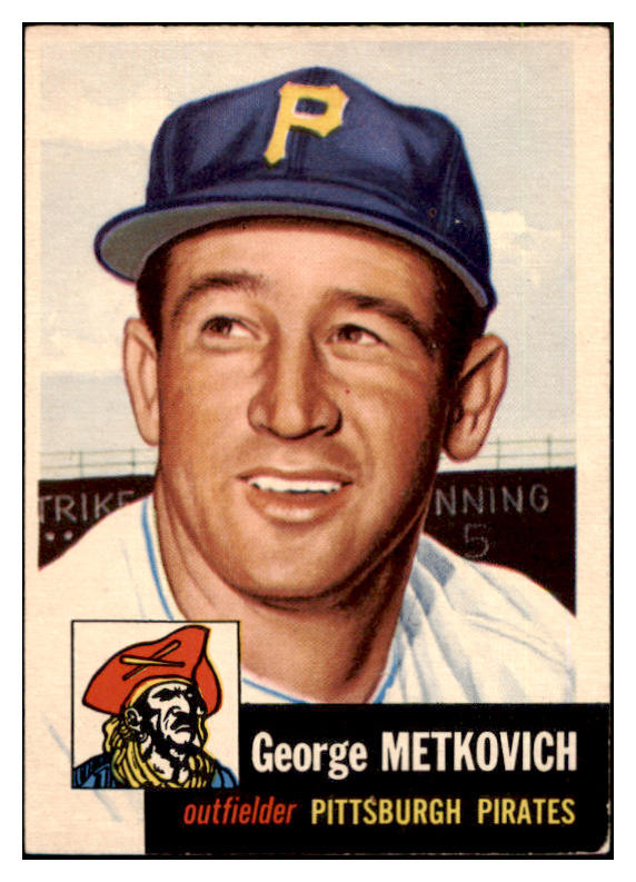 1953 Topps Baseball #058 George Metkovich Pirates EX+/EX-MT 507632