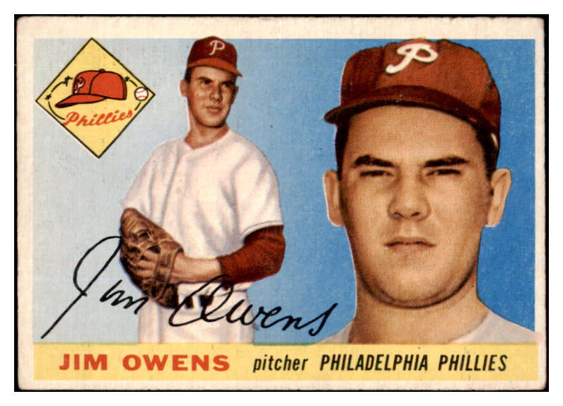 1955 Topps Baseball #202 Jim Owens Phillies VG-EX 507640