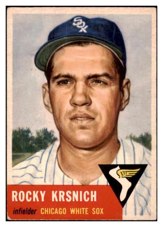 1953 Topps Baseball #229 Rocky Krsnich White Sox EX+/EX-MT 507644