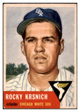 1953 Topps Baseball #229 Rocky Krsnich White Sox EX+/EX-MT 507644