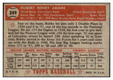 1952 Topps Baseball #249 Bobby Adams Reds VG 507662