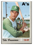 1970 Topps Baseball #663 Tito Francona A's EX-MT 507809