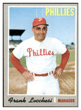 1970 Topps Baseball #662 Frank Lucchesi Phillies EX-MT 507832