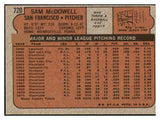 1972 Topps Baseball #720 Sam McDowell Giants EX-MT 507848