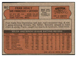 1972 Topps Baseball #663 Fran Healy Giants EX-MT 507854