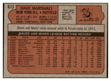 1972 Topps Baseball #673 Dave Marshall Mets EX-MT 507860