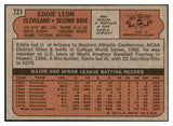 1972 Topps Baseball #721 Eddie Leon Indians EX-MT 507878