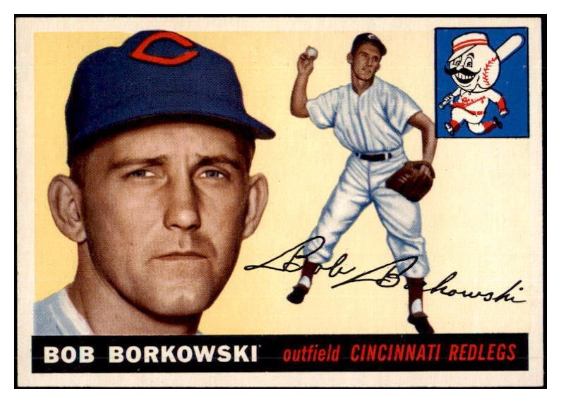 1955 Topps Baseball #074 Bob Borkowski Reds EX-MT 507954