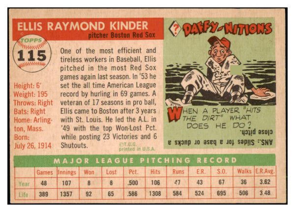 1955 Topps Baseball #115 Ellis Kinder Red Sox EX-MT 507971