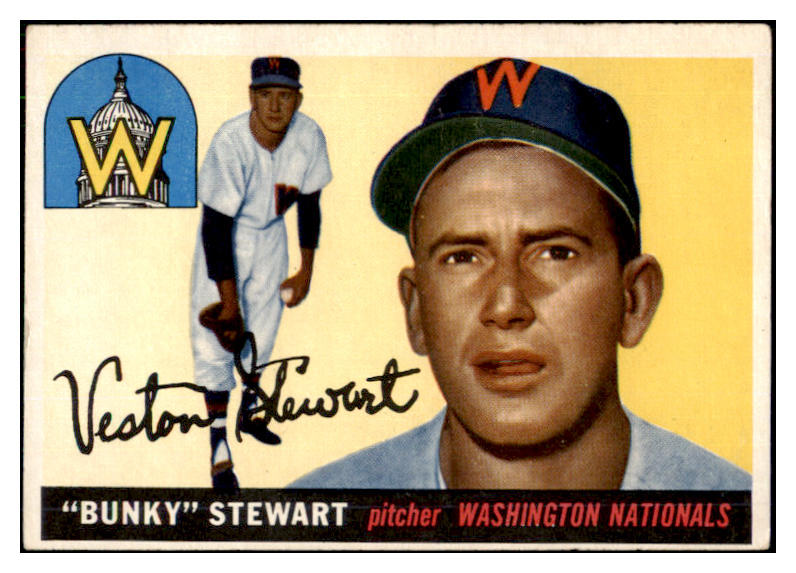 1955 Topps Baseball #136 Bunky Stewart Senators EX-MT 507981