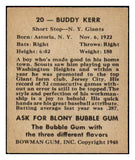 1948 Bowman Baseball #020 Buddy Kerr Giants EX-MT 507997