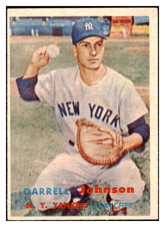 1957 Topps Baseball #306 Darrell Johnson Yankees EX-MT 508051