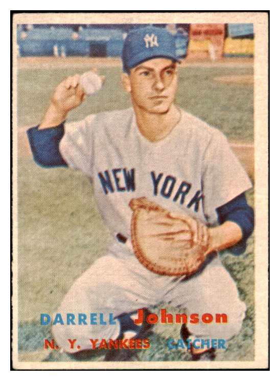 1957 Topps Baseball #306 Darrell Johnson Yankees EX 508053