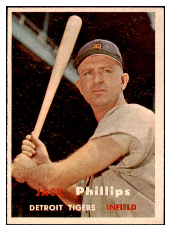 1957 Topps Baseball #307 Jack Phillips Tigers EX-MT 508057