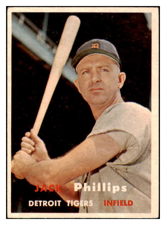 1957 Topps Baseball #307 Jack Phillips Tigers EX-MT 508058