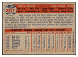 1957 Topps Baseball #307 Jack Phillips Tigers EX-MT 508058