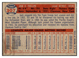 1957 Topps Baseball #307 Jack Phillips Tigers EX 508059