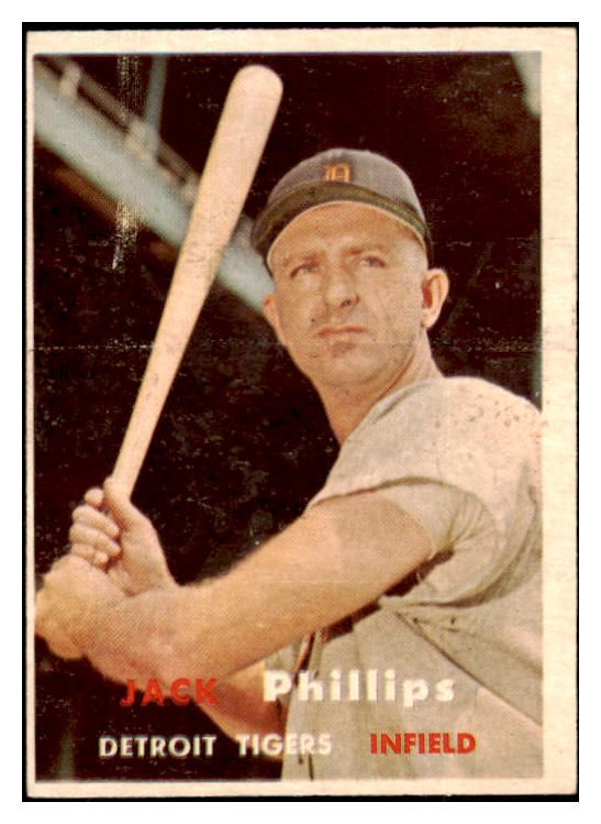 1957 Topps Baseball #307 Jack Phillips Tigers EX 508060