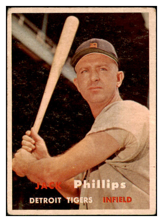 1957 Topps Baseball #307 Jack Phillips Tigers VG-EX 508061