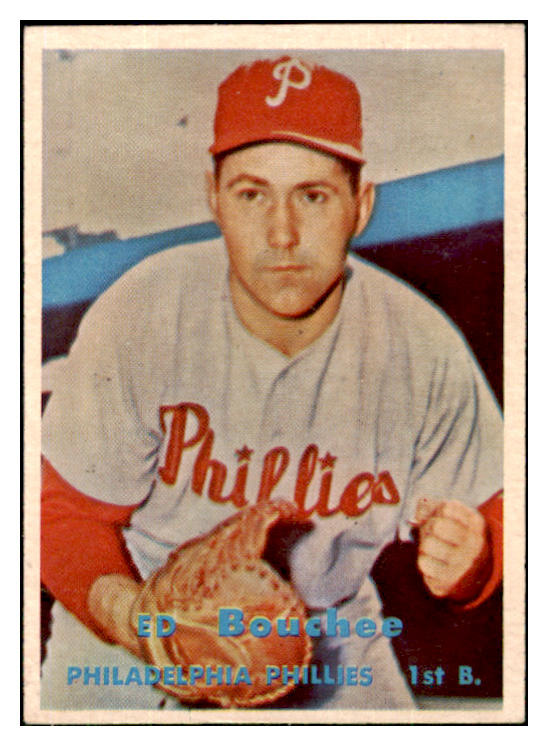 1957 Topps Baseball #314 Ed Bouchee Phillies EX 508083