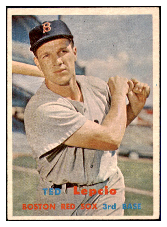 1957 Topps Baseball #288 Ted Lepcio Red Sox EX-MT 508154