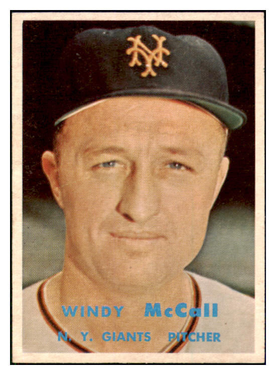 1957 Topps Baseball #291 Windy McCall Giants EX-MT 508164