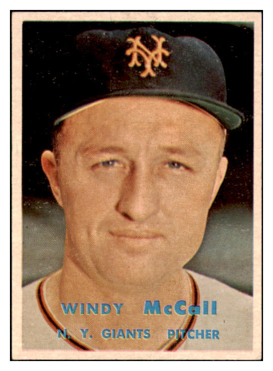 1957 Topps Baseball #291 Windy McCall Giants EX-MT 508165