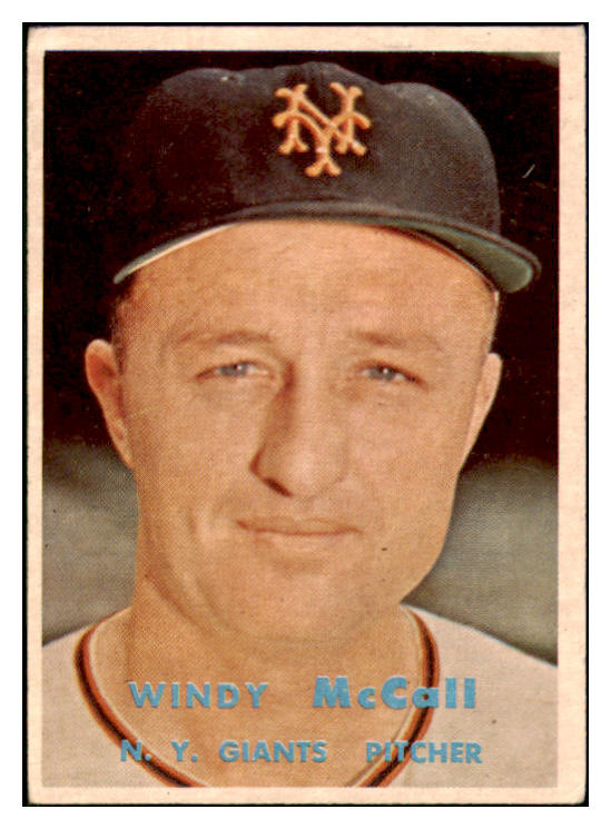 1957 Topps Baseball #291 Windy McCall Giants EX 508166