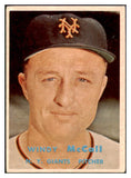 1957 Topps Baseball #291 Windy McCall Giants EX 508166