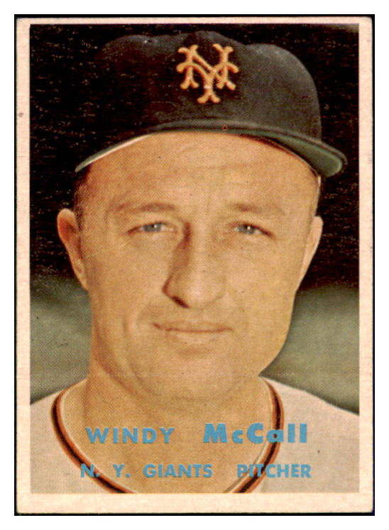 1957 Topps Baseball #291 Windy McCall Giants EX 508167